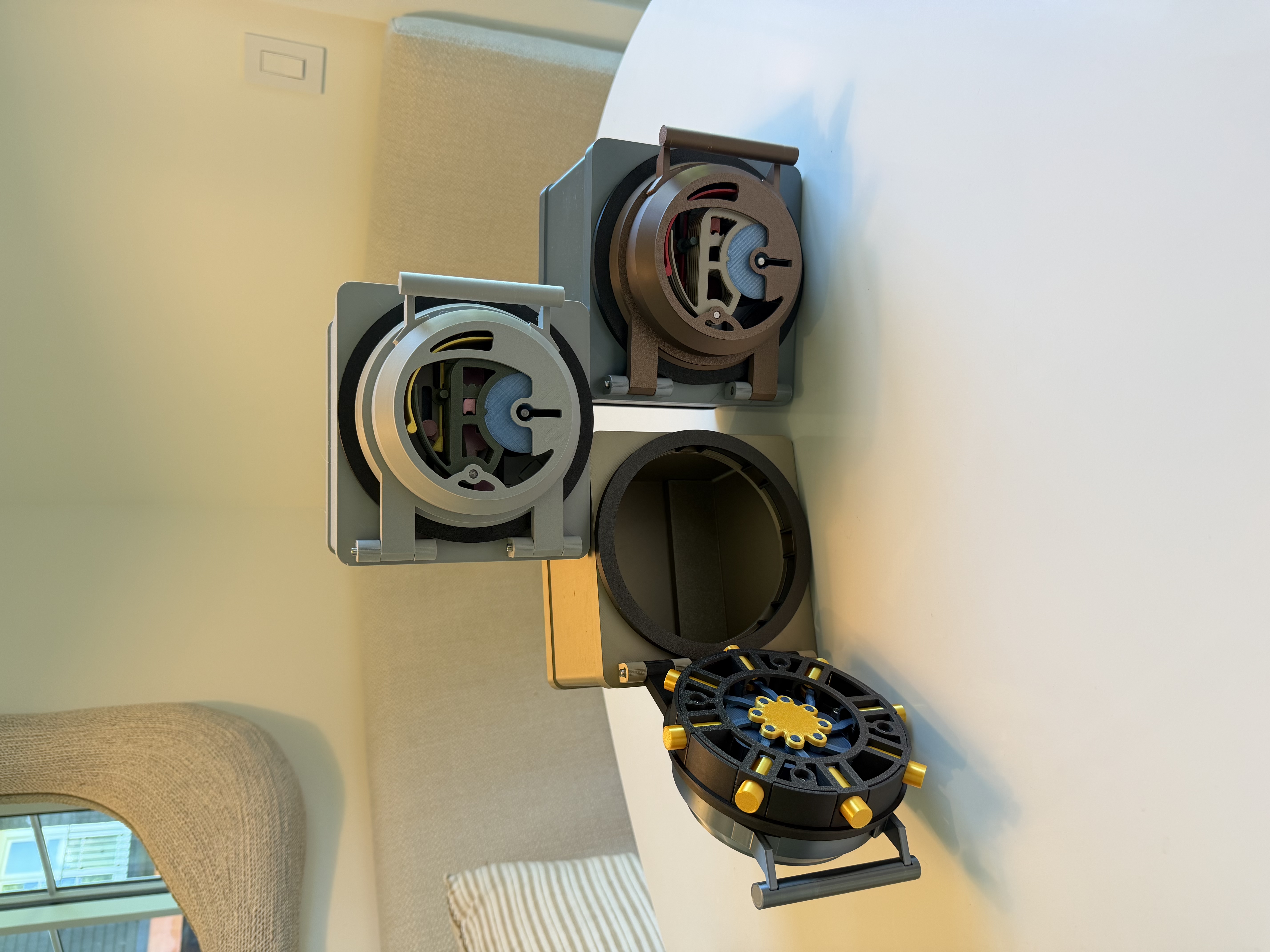 Three 3D printed vaults stacked